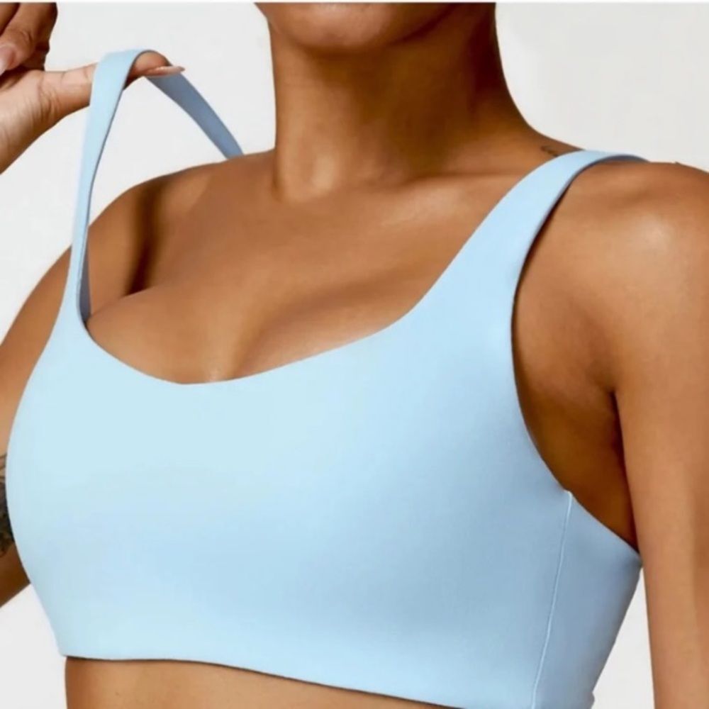 All In Motion Women's Everyday Soft Medium Support Sports Bra Light Blue S Small